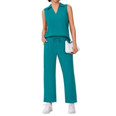 Imagem de Moletons femininos PINSPARK, roupa de 2 peças, verde, jade, pequena