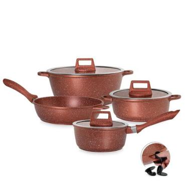 Imagem de Jogo de Panelas Antiaderente 4 Peças Graniflon Cobre Moda do Chef