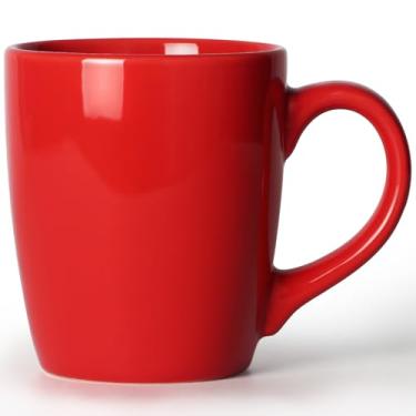 Imagem de SHOWFULL Caneca de café grande, caneca de café extra de 590 ml, copo de cerâmica lisa, grande capacidade e alça grande, para pai, homens, mulheres, seguro para micro-ondas e lava-louças, vermelha
