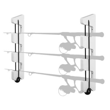 Imagem de Conjunto de suporte de vara de barco/comporta 3 varas/rack de vara de pesca de plástico PE de grau marítimo para fixar e armazenar remos de barco, bastões de pesca, bastões de caminhada, bastões de