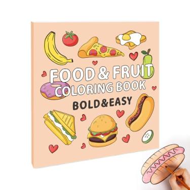 Imagem de Livro De Colorir Alimentos,Livro De Colorir Sobremesas | 40 Folhas De Arte Com Desenhos De Lanches Frutas Para Família Adolescentes Crianças Todas Idades Adultos
