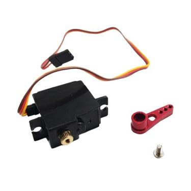 Imagem de Dynwave Peça de reposição para servo de engrenagem com braço de atualização para modelo de carro RC MN78 MN99S 1/12, caminhão de controle remoto faça você, Braço Vermelho