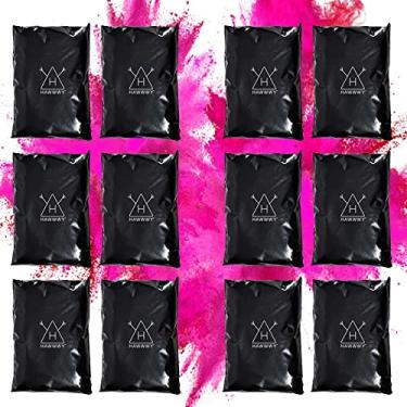 Imagem de Hawwwy Pó colorido para revelação de gênero em pó devorê bebê menina anúncio colorido tanerite surpresa Holi divertido jogo motocicleta exaustão pneus caminhão fotografia pacotes (mini sacos (tudo rosa))