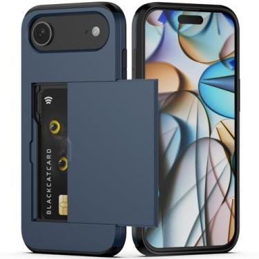 Imagem de Nvollnoe Capa para celular compatível com iPhone Air com suporte de cartão de camada dupla resistente à prova de choque com compartimento para cartão oculto, carteira fina para mulheres e homens, 6,5