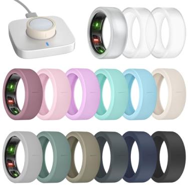 Imagem de BandRain Pacote com 15 capas de anel ultrafinas compatíveis com Oura Ring Gen 4/3, acessórios protetores de silicone antiarranhões para mulheres e homens (pacote com 15 – Conjunto 10, P para 6/7/8/9