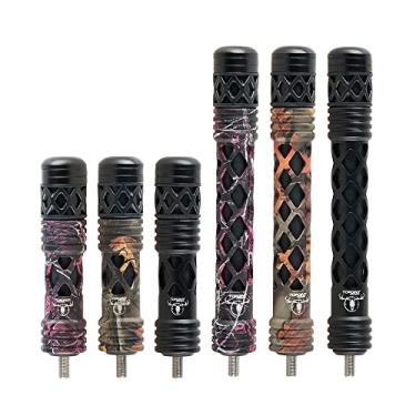 Imagem de ZSHJGJR Barra estabilizadora de arco para arco com arco 12,7 cm / 20,3 cm Estabilizador de arco composto Amortecimento de vibração Amortecimento de choque para acessórios de tiro de caça de arco