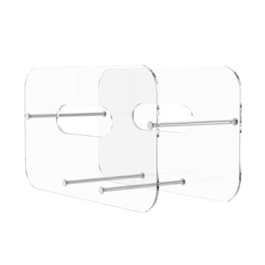 Imagem de ZLHETWT Suporte de armazenamento de placa de papel transparente, dispensador de mesa, dispensador de placa de espuma de grande capacidade para placas redondas/quadradas de 17 a 30 cm