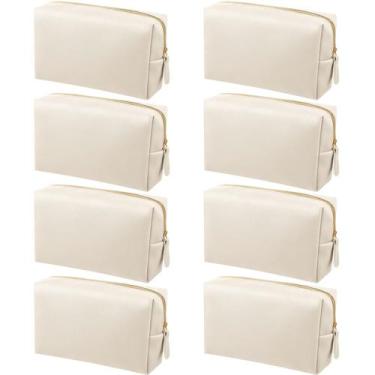 Imagem de Bolsa de maquiagem Dunzy PU Leather Cosmetic Bolsa impermeável
