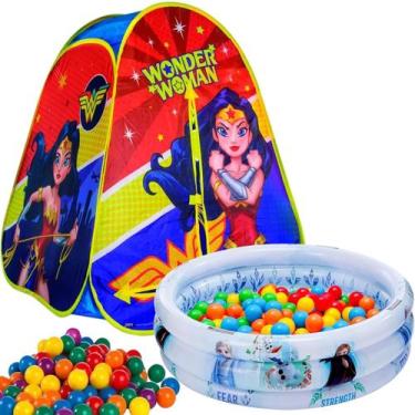 Imagem de Barraca Toca Infantil Toquinha Criança Menina Mulher Maravilha Dobráve