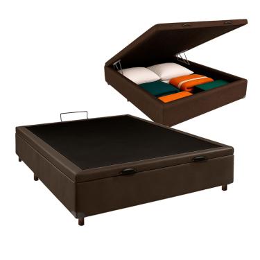 Imagem de Cama Box Bau Viuvo Blindado Nature Marrom 128x188