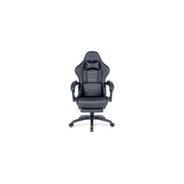 Imagem de Cadeira Gamer Husky Tempest 700, Até 145kg, Almofadas, Reclinável 150º, PU, Descanso para Pés, Preta - HCG700PT