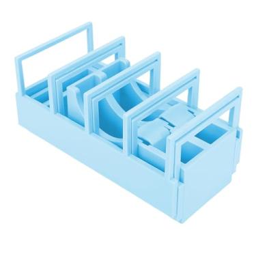Imagem de Fockety Dispensador de Fita de Mesa, Suporte Extensível de Fita de Mesa, Ferramenta de Distribuição de Fita de Rolo Duplo Com 2 Rolos de Fitas para Pedidos de Embalagem, Artesanato e (Azul)