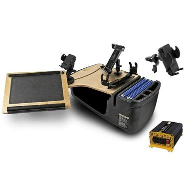 Imagem de AutoExec AE-RDFS-PI-PS-PM-TAB-VC-11M Mesa de alcance para carro e estação de trabalho portátil com inversor de potência de 400 watts, suporte de impressora, suporte para telefone, suporte para tablet