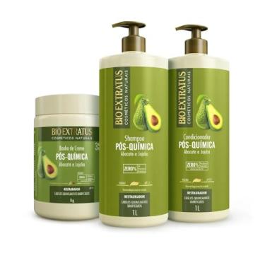 Imagem de Kit Bio Extratus Pós-Química (1L/Kg) Shampoo, Condicionador e Banho de Creme