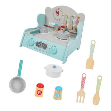 Imagem de Esquirla Conjunto de cozinha infantil, brincadeira de faz de conta, coordenação fina, móveis de jardim de infância, fogão de cozinha, Blue Set a