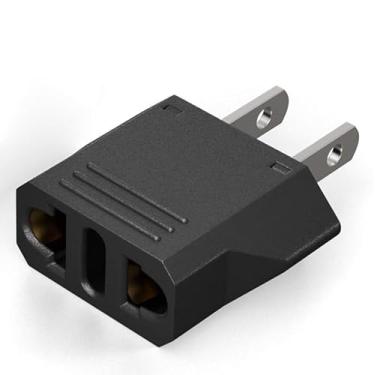 Imagem de Carregador de viagem Adaptador de tomada europeu para conversor de energia de plugue da UE para EUA, adaptador de tomada Europa UE Euro para EUA Carregador de viagem Conversor de energia CA (preto