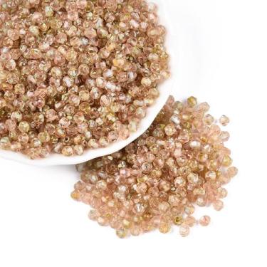 Imagem de 600 peças/50 g 4 mm Bicone Picasso tinta para assar contas de sementes de vidro pequeno mini pônei espaçadores soltos para pulseiras, colar de fabricação de joias, artesanato faça você mesmo