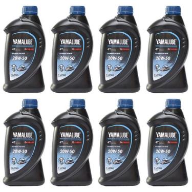 Imagem de Óleo Motores de Popa 4 Tempos Yamalube 20w50 1 Litro Kit Com 8 Litros 