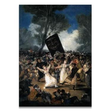 Imagem de Tela de arte romântica Launch An AttackFrancisco De Goya - Inspirada pelo mestre que moldou a arte moderna 30 x 42 cm emoldurada
