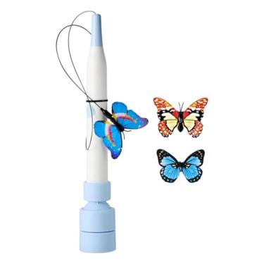 Imagem de KiBcsLic Brinquedo Elétrico para Gatos em Formato de Borboleta, Portátil e Interativo, Ideal para Gatos Domésticos se Exercitarem, Brincarem e Perseguirem, com Base Ajustável