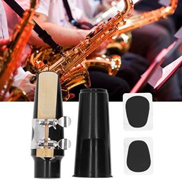 Imagem de Conjunto profissional de cabeça de saxofone alto com bocal, material ABS, clareza de som aprimorada para prática de estudantes e iniciantes, acessórios duráveis para instrumentos musicais confortáveis