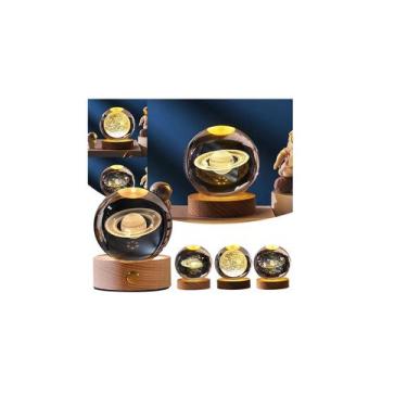 Imagem de Bola de Cristal del Sistema Solar Firally con Soporte de 8 cm y Luz - 