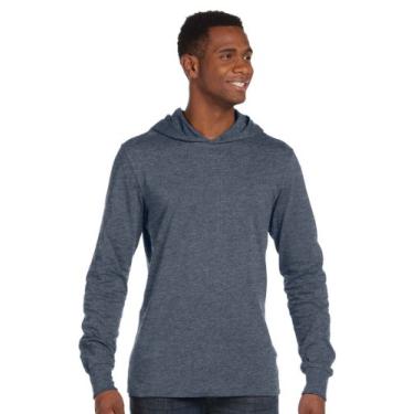 Imagem de Moletom com capuz de manga comprida de jérsei unissex Canvas 3512 Bella, Deep Heather, Small