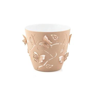 Imagem de Cachepot Plantas E Flores Borboleta 3d 1,4 Litros Plasvale Marrom