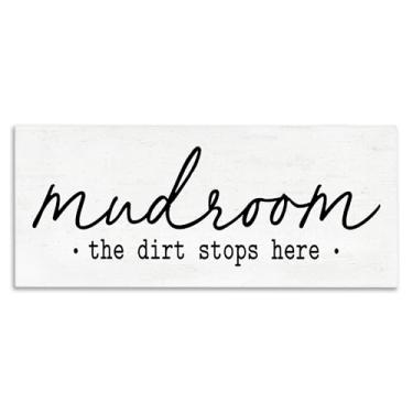 Imagem de Stupell Industries Mudroom Script Dirt Stops Here Canvas Wall Art, design por Lettered and Lined, 33 x 30