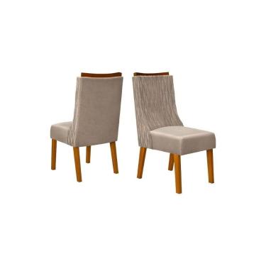 Imagem de Cadeira Sala De Jantar Jade Kit 2 Un Freijó veludo Kraft - Dj Móveis