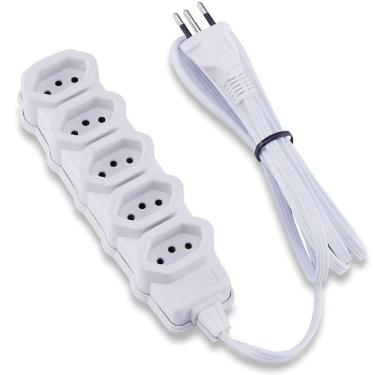 Imagem de Extensão Com Terra 5 Entradas Cabo 3x0,75mm 3 Metros - 180200021 - Forceline