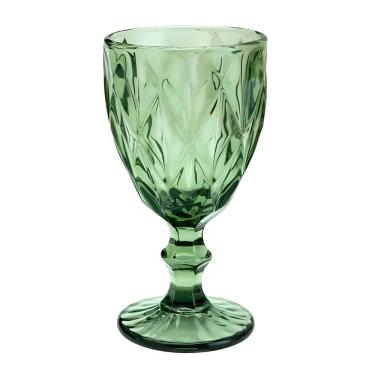 Imagem de Taça De Vidro Diamond Diamante Verde 300ml água Class Home