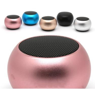 Imagem de Mini Caixa De Som Bluetooth Bolinha Metal Amplificada Speaker 3w Cor:Rosa
