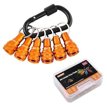 Imagem de 6 peças porta-chaves de broca, haste hexagonal 1/4 de liga de alumínio empurrar para desbloquear suporte de broca de liberação rápida para chave de fenda de barra de extensão de chave de fenda e