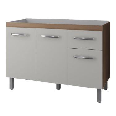 Imagem de Balcão Para Pia Anita 120 Cm Moblis Cor:savana Off White