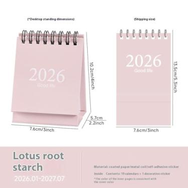 Imagem de Mini mesa 2026 pequeno flip semanal calendário criativo bobina agenda agenda para planejamento diário