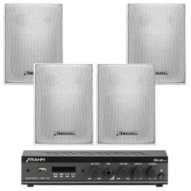 Imagem de Kit Sonorização Slim 800 + 4 Caixas PS200 Branca - Frahm