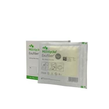 Imagem de Exufiber Ag Curativo de Hidrofibra com Prata  Molnlycke, 10 x 10 cm, 1