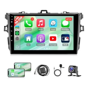 Imagem de Leadfan Rádio estéreo para Toyota Corolla 2008 2009 2010 2011 2012 estéreo sem fio CarPlay/Android Auto/Mirrolink tela sensível ao toque de 9 polegadas para unidade Corolla Head/GPS/Bluetooth/FM/AHD