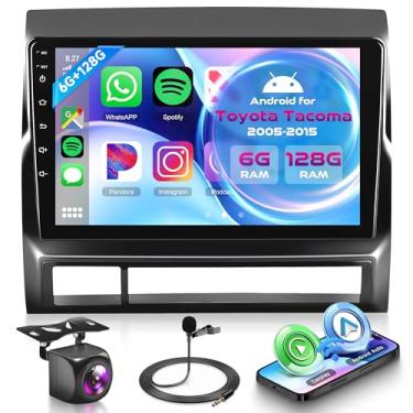 Imagem de Orderich Rádio veicular Android de 8 núcleos 6G + 128G para Toyota Tacoma 2005-2015 com carro sem fio CarPlay Android Auto, tela sensível ao toque de 22.9 cm, conexão espelhada, GPS WiFi, Bluetooth