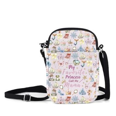 Imagem de MNIGIU Bolsa tiracolo para presente de princesa de conto de fadas My Favorite Princess Call Me Mama Bolsa de ombro inspirada em contos de fadas, My Favorite Princess Call Me Mama