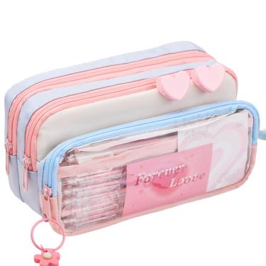 Imagem de Estojo de lápis de tecido de grande capacidade Forever Love Design