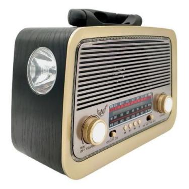 Imagem de Caixa Som Antiga Radio Portátil Retro Bluetooth Am Fm - dubai, Preto