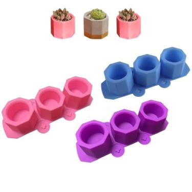 Imagem de Molde De Silicone De Concreto, 3 Peças, Moldes De Silicone Para Vasos De Flores, Plantas Suculentas, Moldes Para Vasos, Moldes De Silicone Para Concreto, Moldes De Vidro Para Tiro De Gelo, Molde Para