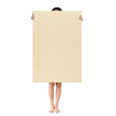 Imagem de MARIBUR Tapete de chuveiro antiderrapante: Tapetes de chuveiro extragrandes de 91 x 61 cm para chuveiro interno com orifício de drenagem - Tapete antiderrapante de bucha de PVC macio para box e