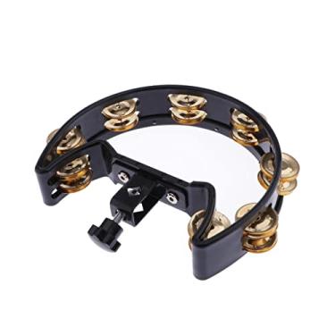 Imagem de barenx Pandeiro de plástico montável com fileira única/dupla dupla jingles, preto/vermelho - 2