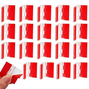 Imagem de Moicstiy 20 peças de dobradiças pequenas de acrílico, dobradiças de plástico autoadesivas, ferramentas dobráveis transparentes para artesanato, tampa de aquário, armário, móveis de vidro e suporte de