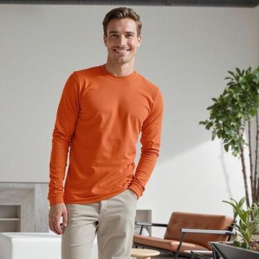 Imagem de Camiseta De Frio Manga Longa Masculina Colorida Sortidas-Masculino