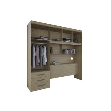 Imagem de Guarda Roupa Casal 5 Portas E 3 Gavetas C/ Cama Ph 1801 Cedro - Herval