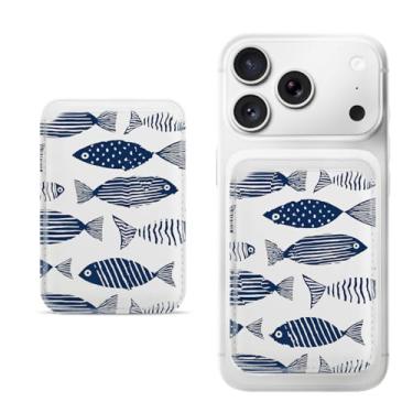 Imagem de Suporte magnético para iPhone, carteira fina de couro PU, capa para cartão, capa traseira para cartão, acessório de telefone fofo